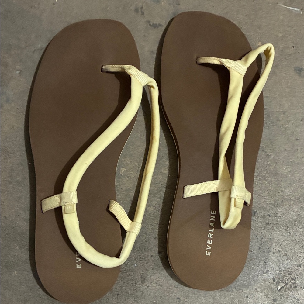 Everlane Women's Brown and Cream Sandals